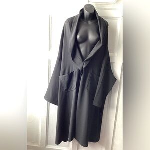 Yoji Yamamoto Noir Elegant Black Drape Coat